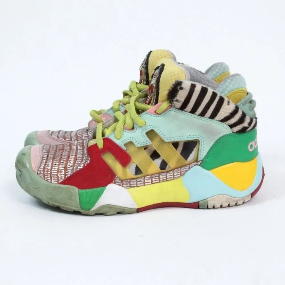 Adidas Jeremy Scott JS Streetball Zebra Multicolor Q23513 High Top Size 5.5 Men